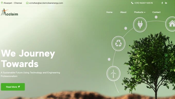 Renewable Energy Website Development for Acclaim Clean Energy