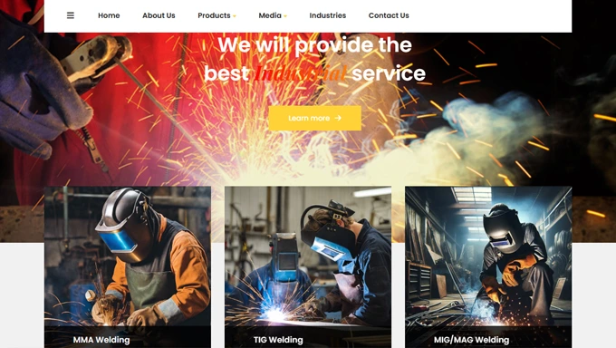 Industrial Welding Equipment Website for Techweld