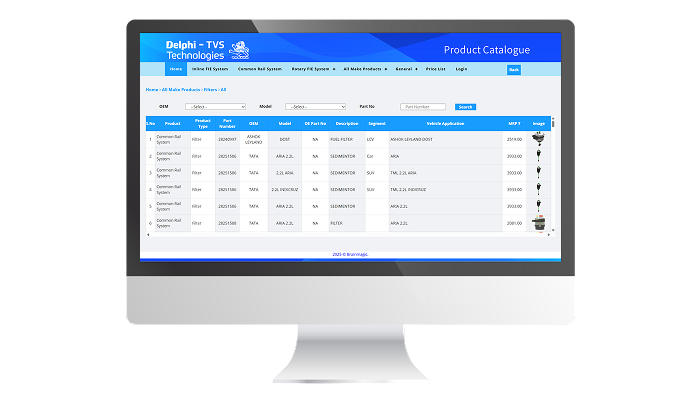 Mechanic using catalogue app