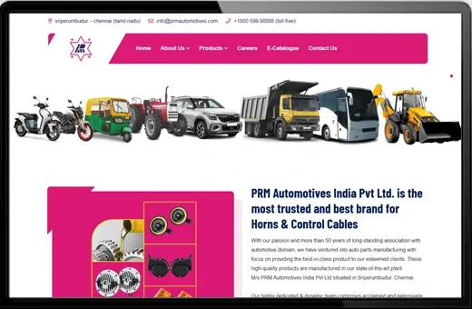 PRM Automotives India Pvt Ltd. website case study